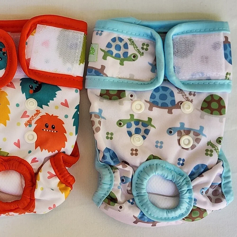 Wegreeco Female Dog Diapers Small (3) Pack Reusable Animal Prints NEW